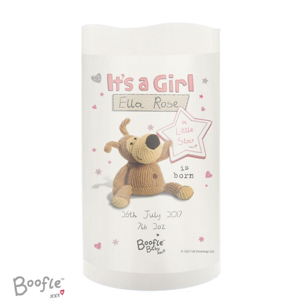 Personalised Boofle It's a Girl Nightlight LED Candle Extra Image 1